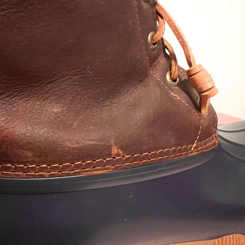 Sperry Saltwater Duck Boot Brown Leather and Navy - Picture 7 of 11
